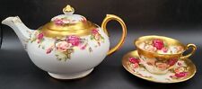Vintage Royal Chelsea Golden Rose English Bone China Teapot with Cup & Saucer picture
