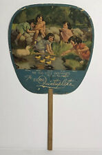 VTG Dionne Quintuplets Hand Fan Advertising 1936 Yellow and Blue YOU PICK picture
