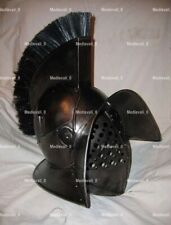 18G Gladiator Murmillo Helmet with Black Plume Medieval Gladiator Helmet Black picture