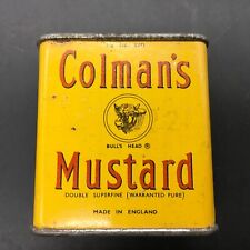 Coleman’s Mustard red on yellow VTG  1 oz tin can Made in England picture