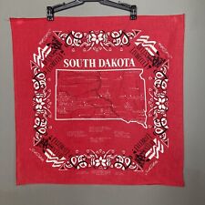 Vintage Bandana South Dakota Centennial commemorative state map red graphics picture