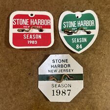 (3) STONE HARBOR NJ Beach Tags Badges / 83 84 87 / Vintage Jersey Shore picture