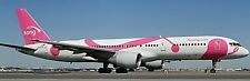 B-757 Song Pink Boeing B757 Airplane Wood Model  picture