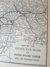 1895 train route Map CHICAGO ROCK ISLAND & PACIFIC RAILROAD report Terral I.T.  picture