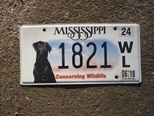 2018 Mississippi Conserving Wildlife License Plate Black Labrador Dog 1821 WL MS picture