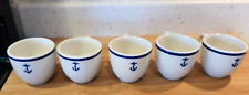 (5) US Navy Wardroom Mess Officer Cups Demitasse espresso Fouled Anchor Vintage picture