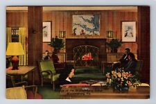 Williamsburg VA-Virginia, The Lounge Of Williamsburg Lodge, Vintage Postcard picture