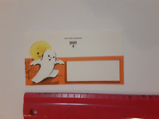 Old Vintage Halloween Cardstock Name Place Card Walking Ghost Gibson Unused t picture