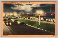 Postcard Long Branch New Jersey Ocean Avenue Boardwalk picture