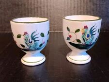 Vintage Rooster/Chicken Egg Cups With Green Rim  picture