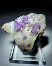 ***GREAT-Sparkling Purple Fluorescent Fluorite crystals on Quartz, mine China*** picture