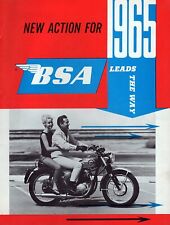 1965 BSA Motorcycles Original Color Brochure Lightning Hornet Cyclone Royal Star picture