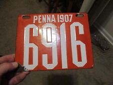 A++ HIGH QUALITY 1907 PENNSYLVANIA PORCELAIN LICENSE PLATE 4 digit LOW # 6916 picture