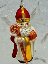 VTG Christopher Radko Saint Nicolas Pope Magi Blown Glass Christmas Ornament 5” picture