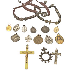 Vintage Religious Catholic  Medals Bracelets Crucifix Cross Lot picture