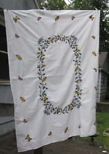 Made In Hungary Hand Embroidered Tablecloth 48x96 Butterflies And Flowers Nice picture