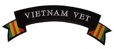 LARGE VIETNAM VET W/ VIETNAM SERVICE RIBBON DESIGN TOP ROCKER BACK PATCH BIKER picture