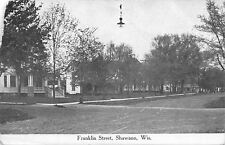 Shawano Wisconsin~Franklin Street Light~Home w/Wrap-Around Porch 1913 B&W picture