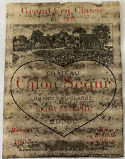 Chateau Calon-Segur Grand Cru Classe Recalte 1967 Vintage Wine Bottle Label picture