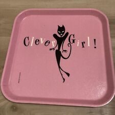 Vintage Clever Girl Hot Pink Camtray Made on Earth serving tray picture