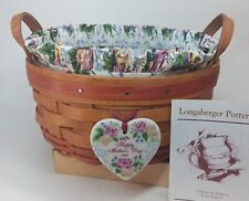 Longaberger 1995 Mother's Day Basket Of Love With Liner Insert Decorative Tie-on picture