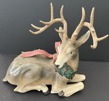 Vtg 1994 Fitz & Floyd Holiday Leaves Large Realistic Deer Centerpiece Christmas picture