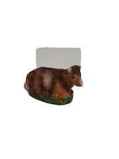 Vintage Nativity Figure Cow Ox Spring Horns Paper Mache ITALY 1950s. picture
