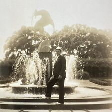 VINTAGE PHOTO Barbour Memorial Fountain on Detroit’s Belle Isle Original Snap MI picture