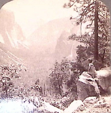 1902 BRIDAL VEIL FALLS CA INSPIRATION POINT YOSEMITE VALLEY STEREOVIEW Z3133 picture
