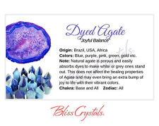 DYED AGATE Crystal Information Card, Double sided #HC88 picture