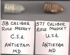 TWO Genuine Civil War Bullets From Antietam, MD. One from EACH Side. picture