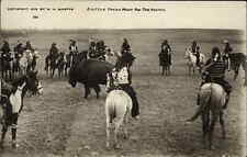 Buffalo Hunting Native Americana Indians WH Martin c1910 Real Photo Postcard picture