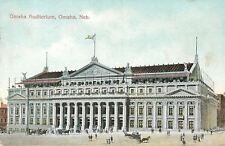 Omaha NE~Beaux Arts, Gothic Revival Mixed Architecture~Auditorium~1910~Postcard picture