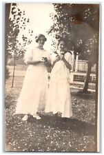 c1910's Two Women Holding Kittens Dresses Almont Iowa IA RPPC Photo Postcard picture