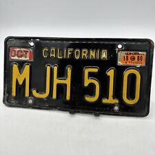 Vintage California 1963 Black License Plate MJH 510 with 1980 Expiration Sticker picture