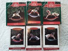 Hallmark Keepsake Christmas Ornaments Lot of 6 Rocking Horses 1990-93 1995-96 Ap picture