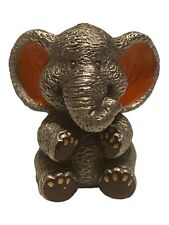 Adorable Metal Elephant Sculpture Figurine Approximately 1.75” picture