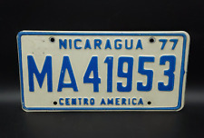 1977 NICARAGUA License Plate Central America Rare - NICE ORIGINAL picture