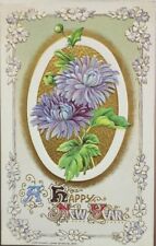 A Happy New Year, Early 1900s Vintage Holiday Greeting, Embossed picture