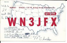 QSL  1957 Bellefonte PA  radio card picture