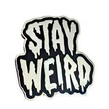 Stay Weird Pin Badge Enamel Brooch Alternative Quirky Emo Goth Jewellery Pin picture