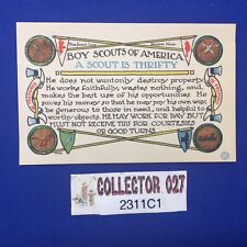 Boy Scout 1913 The Scout Law Post Card #9 A Scout Is Thrifty 2311C1 picture