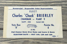Vintage Elect Charles Chuck Brierley Chairman Plant 9 Ad 5.5” x 3