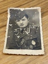Antique World War 2 WWII Era Photograph Soldier Uniform Military Militaria KG JD picture