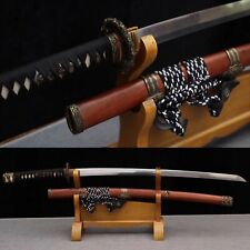 Handmade T10 steel Clay tempered Japanese Samurai katana Tachi Sword Sharp picture