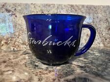 Starbucks Cobalt Blue Glass Mug 16 Oz Round picture