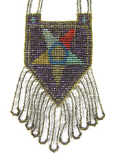 EASTERN STAR MASONIC SYMBOL - BEAUTIFUL  1920’S VINTAGE BEADED SAUTOIR NECKLACE picture