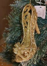 NEW CHRISTMAS ORNAMENT GOLD GLITTER  HIGH HEEL SHOE picture