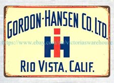 Gordon Hansen Co International Harvester farm equipment Rio Vista CA metal tin picture