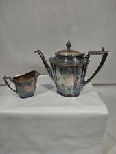 Vintage Wallace Teapot & Creamer Panel Design Silver Soldered Base EPNS picture
